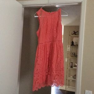 Coral lace dress